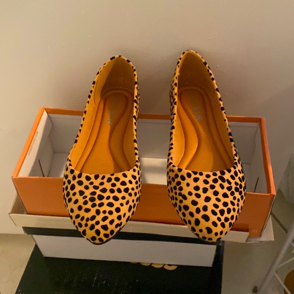 Leopard flats NEVER worn